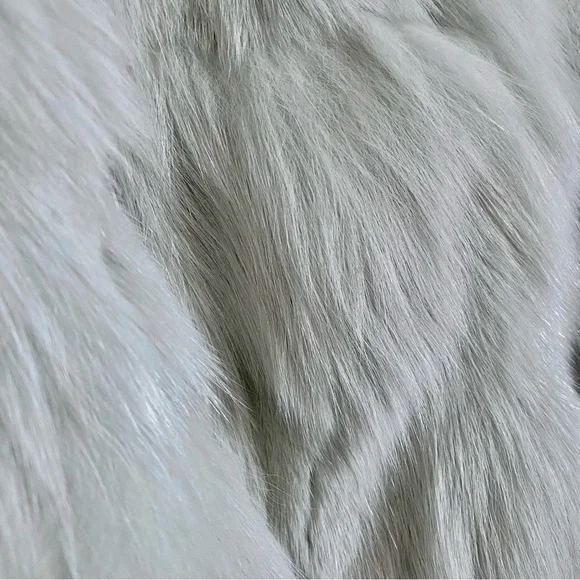 Real Fox Fur Coat in Light Mint